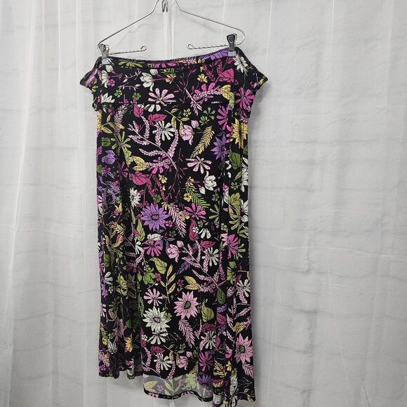 LuLaRoe Purple Black Floral Skirt 3XL - Picture 5 of 10